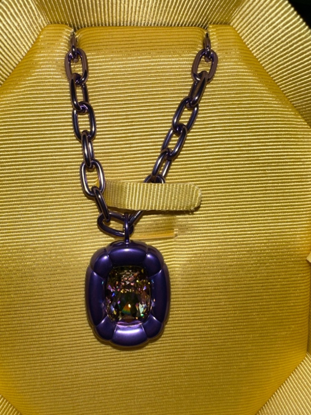 Swarovski Dulcis Pendant Necklace (Article No. 5610290 IRIDESCENT PURPLE YELLOW - Picture 3 of 11